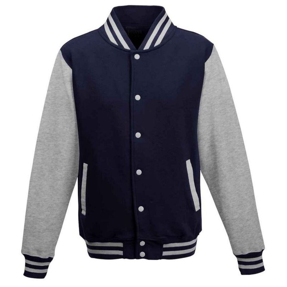 Awdis Unisex Varsity Jacket / Oxford Navy/Heather Grey